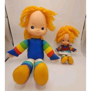 Vintage 1983 Hallmark 18 Inch & 11 Inch Rainbow Brites Lot (11 Inch W/Dress)